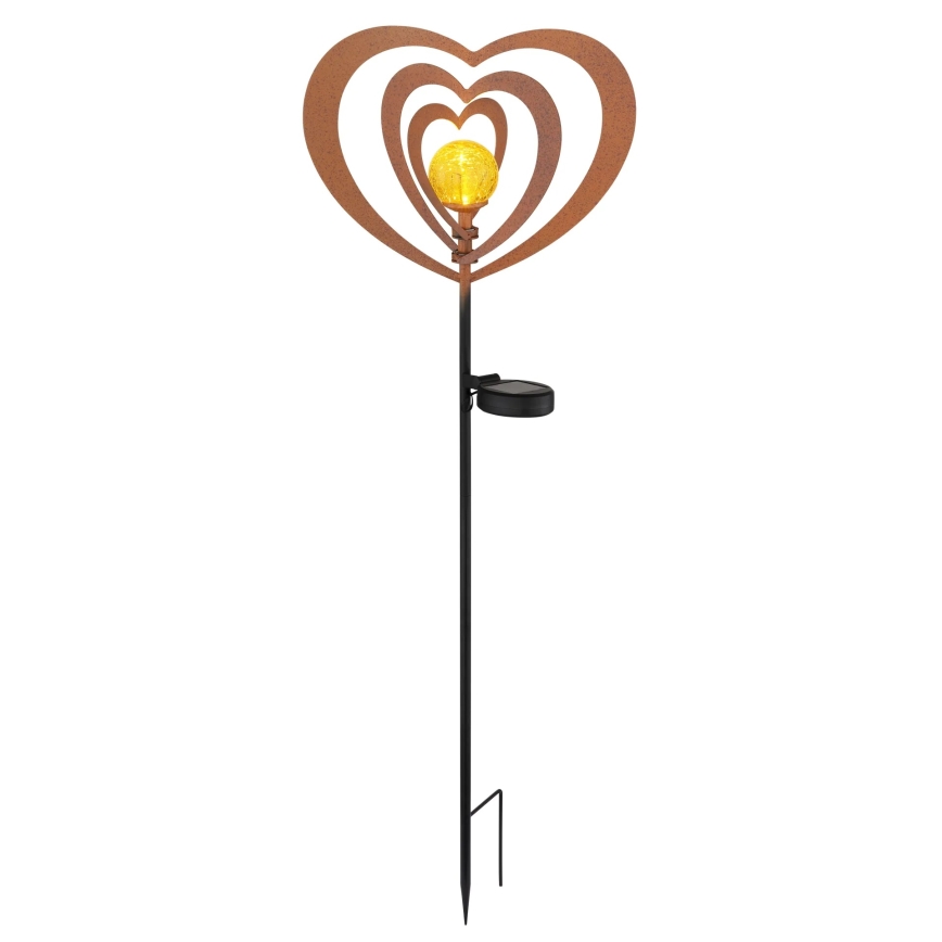 Globo - Candeeiro solar LED LED/3V IP44 300 mAh coração enferrujado