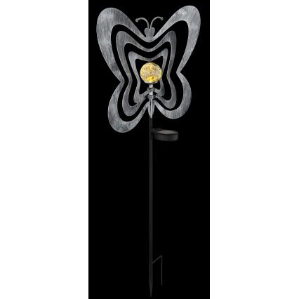 Globo - Luminária solar LED/3V IP44 300 mAh - borboleta prateada