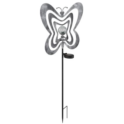 Globo - Luminária solar LED/3V IP44 300 mAh - borboleta prateada