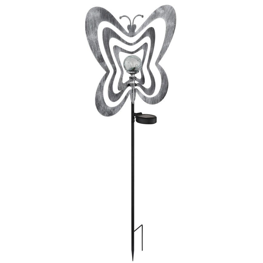 Globo - Luminária solar LED/3V IP44 300 mAh - borboleta prateada
