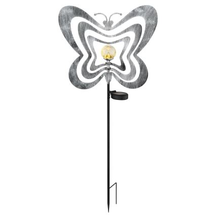 Globo - Luminária solar LED/3V IP44 300 mAh - borboleta prateada