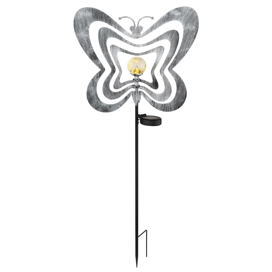 Globo - Luminária solar LED/3V IP44 300 mAh - borboleta prateada