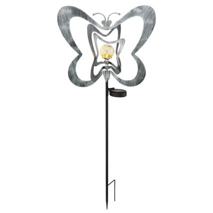 Globo - Luminária solar LED/3V IP44 300 mAh - borboleta prateada
