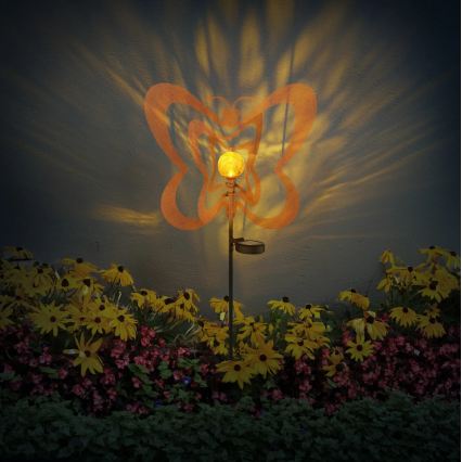 Globo - Candeeiro solar LED LED/3V IP44 300 mAh borboleta enferrujada