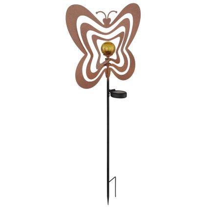 Globo - Candeeiro solar LED LED/3V IP44 300 mAh borboleta enferrujada