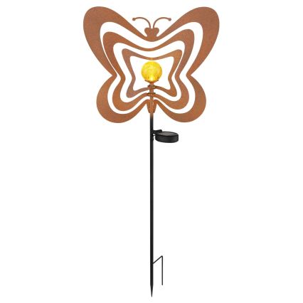 Globo - Candeeiro solar LED LED/3V IP44 300 mAh borboleta enferrujada