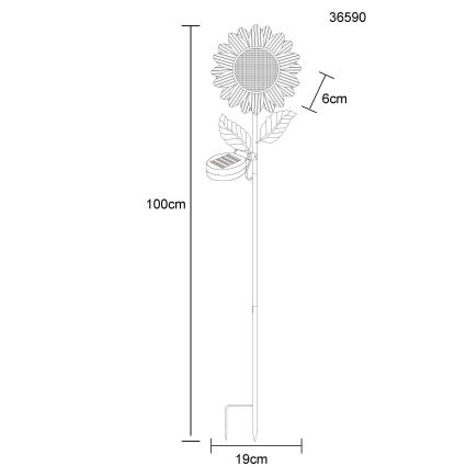 Globo - Lâmpada solar LED com 200 LEDs/3V IP44 600 mAh em forma de flor