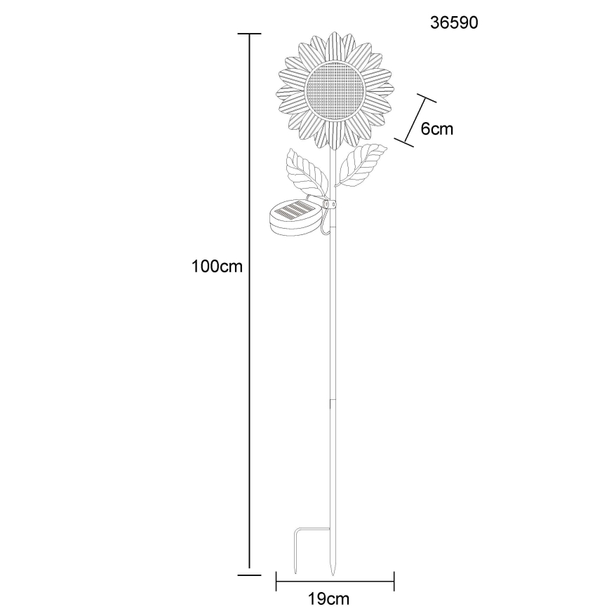 Globo - Lâmpada solar LED com 200 LEDs/3V IP44 600 mAh em forma de flor