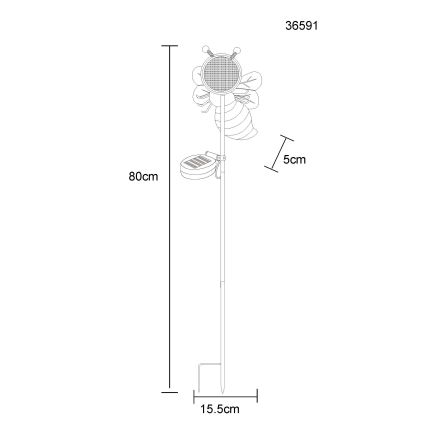 Globo - Luminária solar LED 200xLED/3V IP44 600 mAh Abelha