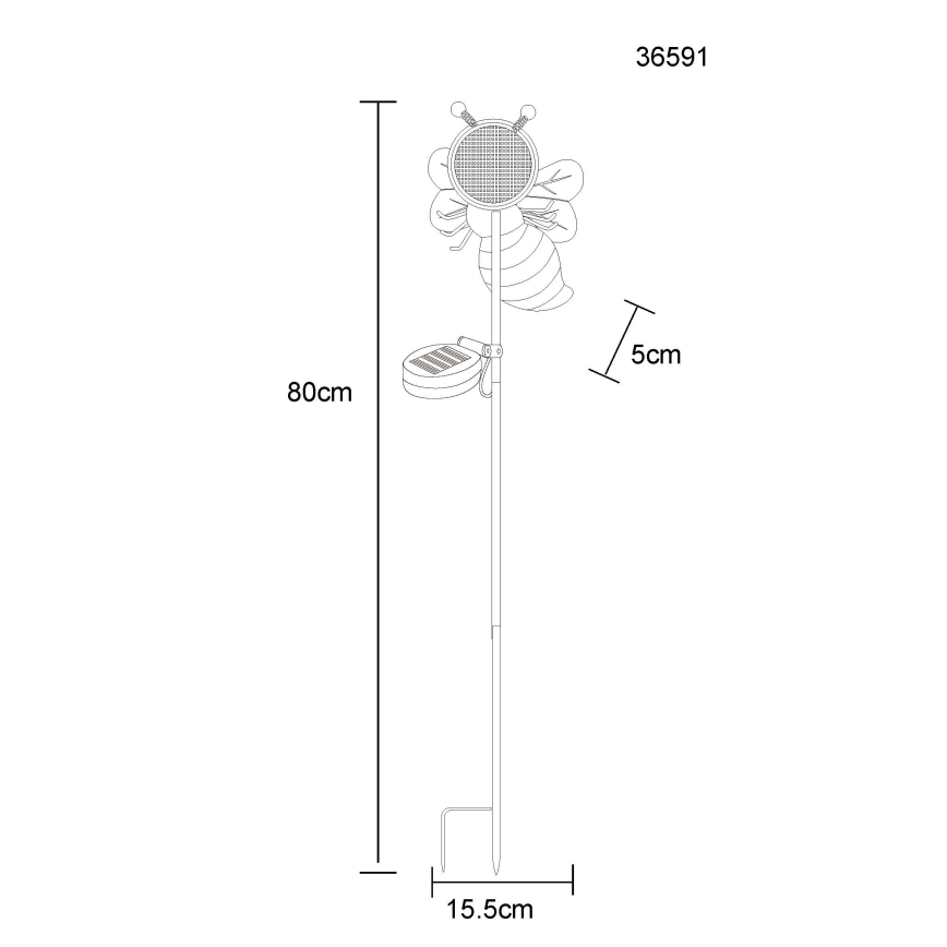 Globo - Luminária solar LED 200xLED/3V IP44 600 mAh Abelha