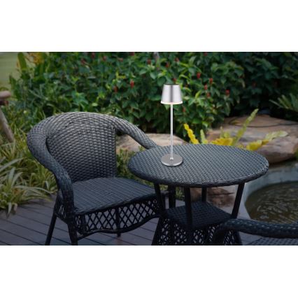 Globo - Iluminação solar LED LED/0,6W/3V 3000K IP44 1200 mAh cromado mate