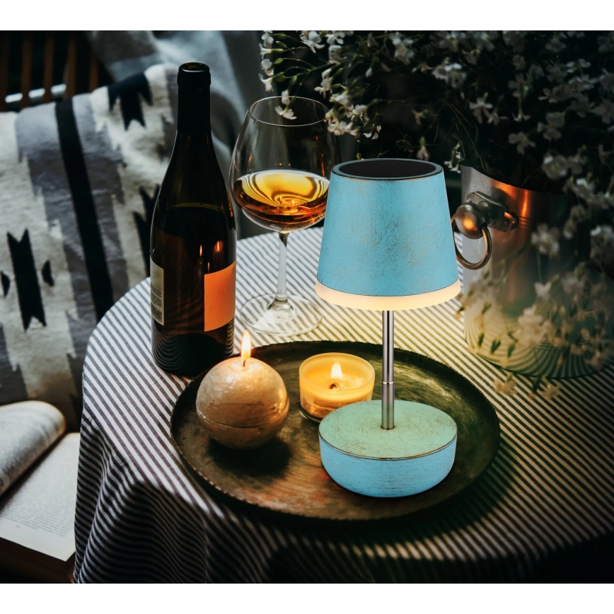 Globo - Lâmpada solar LED 10xLED/0,06W/3V IP44 800 mAh azul