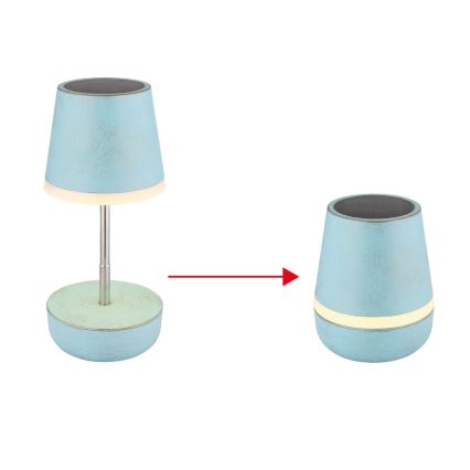 Globo - Lâmpada solar LED 10xLED/0,06W/3V IP44 800 mAh azul