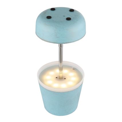 Globo - Lâmpada solar LED 10xLED/0,06W/3V IP44 800 mAh azul