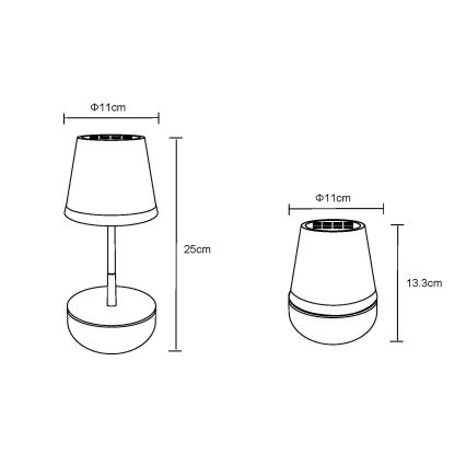Globo - Lâmpada Solar LED 10xLED/0,06W/3V IP44 800 mAh preta