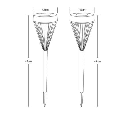 Globo - CONJUNTO 2x Candeeiros solares LED LED/0,1W/1,2V IP44 300 mAh
