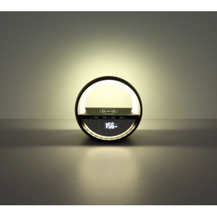 Globo - Lâmpada de mesa recarregável tátil LED RGBW com altifalante e carregamento sem fios QI LED/3,5W/5V 1800 mAh