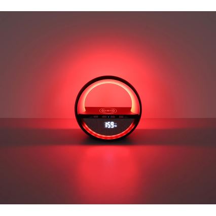 Globo - Lâmpada de mesa recarregável tátil LED RGBW com altifalante e carregamento sem fios QI LED/3,5W/5V 1800 mAh