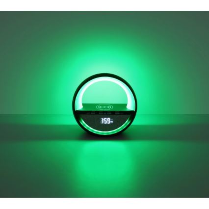 Globo - Lâmpada de mesa recarregável tátil LED RGBW com altifalante e carregamento sem fios QI LED/3,5W/5V 1800 mAh