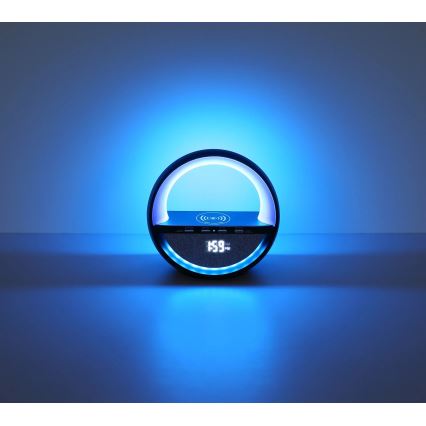 Globo - Lâmpada de mesa recarregável tátil LED RGBW com altifalante e carregamento sem fios QI LED/3,5W/5V 1800 mAh