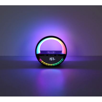 Globo - Lâmpada de mesa recarregável tátil LED RGBW com altifalante e carregamento sem fios QI LED/3,5W/5V 1800 mAh