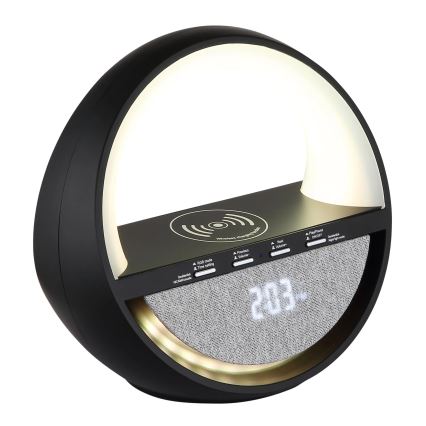 Globo - Lâmpada de mesa recarregável tátil LED RGBW com altifalante e carregamento sem fios QI LED/3,5W/5V 1800 mAh
