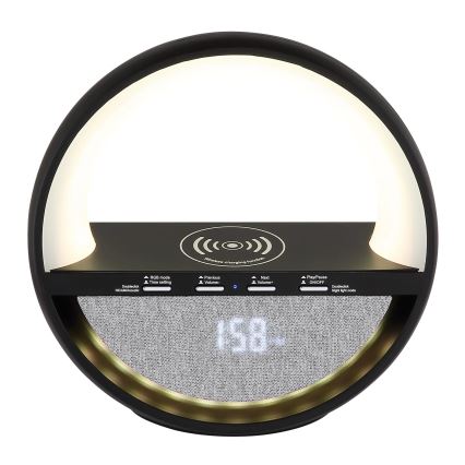 Globo - Lâmpada de mesa recarregável tátil LED RGBW com altifalante e carregamento sem fios QI LED/3,5W/5V 1800 mAh