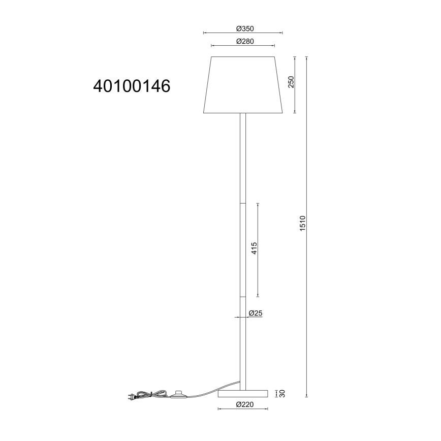 Globo - Candeeiro de chão 1xE27/40W/230V