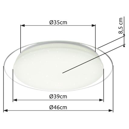 Globo - Luminária de teto LED dimmerizável LED/30W/230V 3000-6500K + controlo remoto