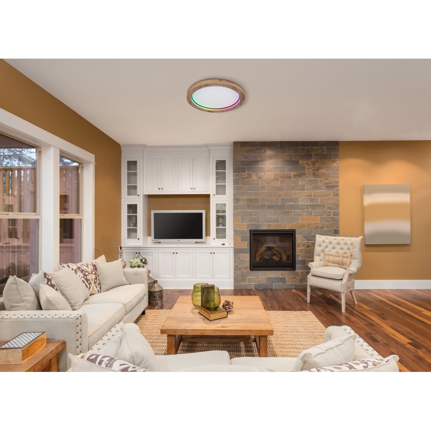 Globo - Iluminação de teto LED RGBW com regulação LED/24W/230V 2700-6000K + controlo remoto