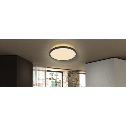 Globo - Iluminação de teto de casa de banho LED com regulação LED/18W/230V diâmetro 29,4 cm IP44 preto