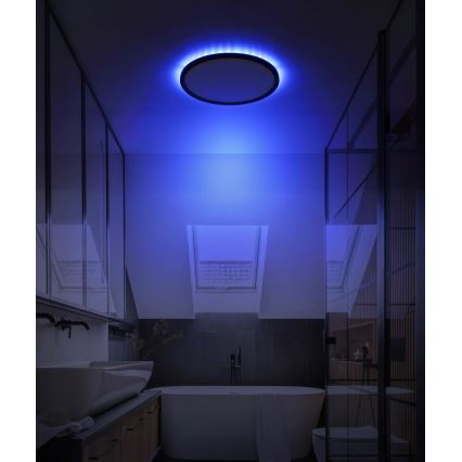 Globo - LED RGB Iluminação de teto para casa de banho com regulação LED/18W/230V 3000-6000K + comando IP44 preto