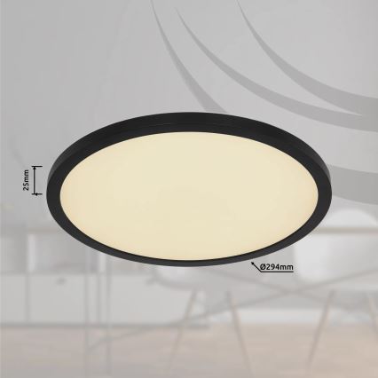 Globo - LED RGB Iluminação de teto para casa de banho com regulação LED/18W/230V 3000-6000K + comando IP44 preto