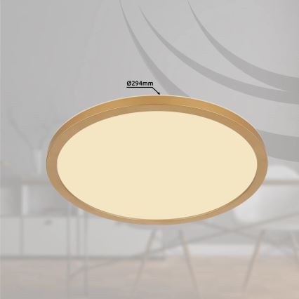 Globo - Iluminação de teto para casa de banho LED com regulação LED/18W/230V 3000K IP44 diâmetro 29,4 cm latão