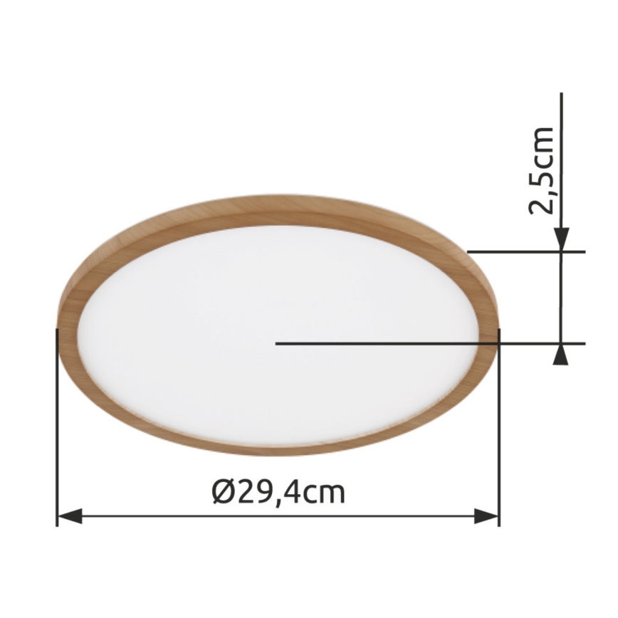 Globo - Iluminação de teto de casa de banho LED com regulação LED/18W/230V diâmetro 29,4 cm IP44 castanho