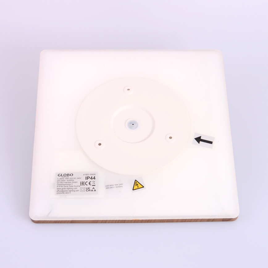 Globo - Iluminação de teto de casa de banho LED com regulação LED/18W/230V 29,4x29,4 cm IP44 castanho