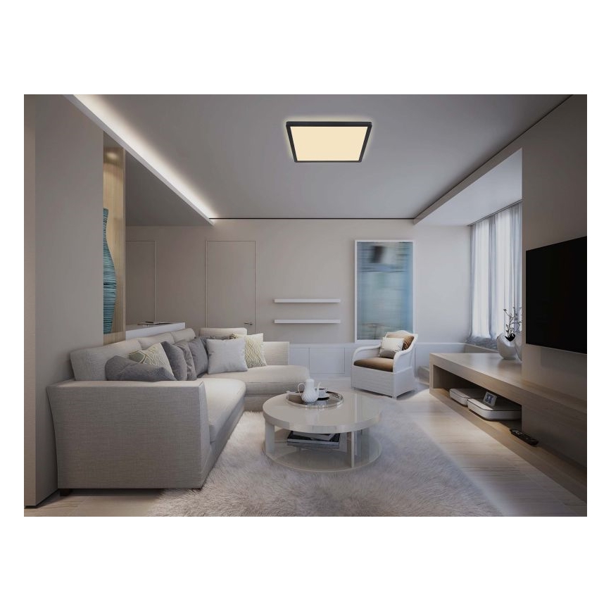 Globo - Iluminação de teto de casa de banho LED com regulação LED/24W/230V 42x42 cm IP44 preto