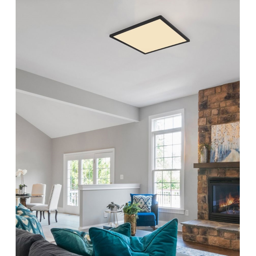 Globo - Iluminação de teto de casa de banho LED com regulação LED/24W/230V 42x42 cm IP44 preto