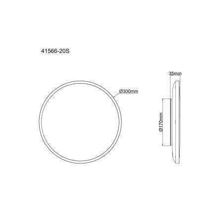 Globo - Candeeiro de Teto LED/20W/230V 4000K Ø 30 cm preto