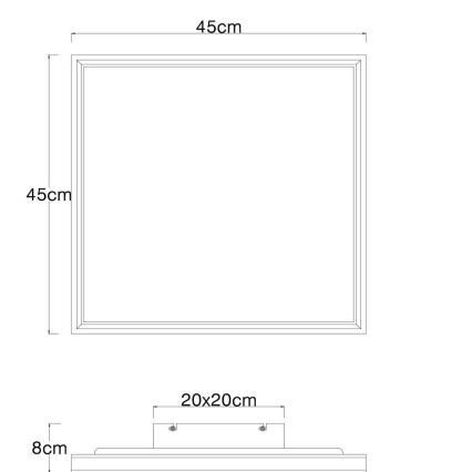 Globo - Iluminação de teto LED com regulação LED/24W/230V 2700-6500K + comando