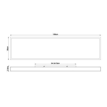Globo - Candeeiro de tecto LED dimerizável/36W/230V 2700-6500K 30x120 cm + controlo remoto