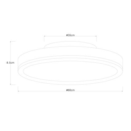 Globo - Iluminação de teto LED com regulação LED/40W/230V 2700-6500K diâmetro 60 cm + comando castanho/cinzento