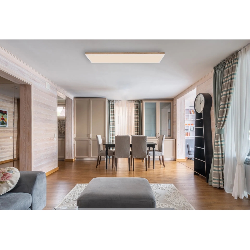 Globo - Iluminação de teto LED com regulação LED/36W/230V 2700-6500K + comando castanho/branco