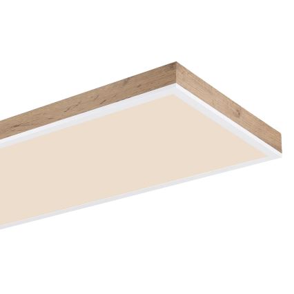 Globo - Iluminação de teto LED com regulação LED/36W/230V 2700-6500K + comando castanho/branco