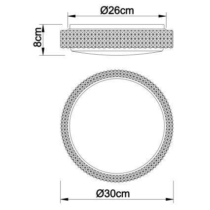 Globo - Luminária de teto LED/12W/230V 2700/4200/6500K diâmetro 30 cm