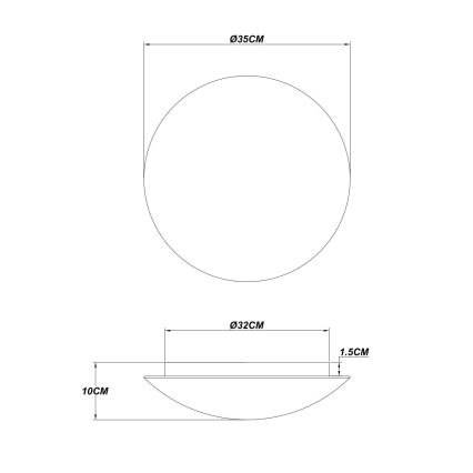 Globo - Candeeiro de tecto LED/24W/230V 3000K diâmetro 35 cm