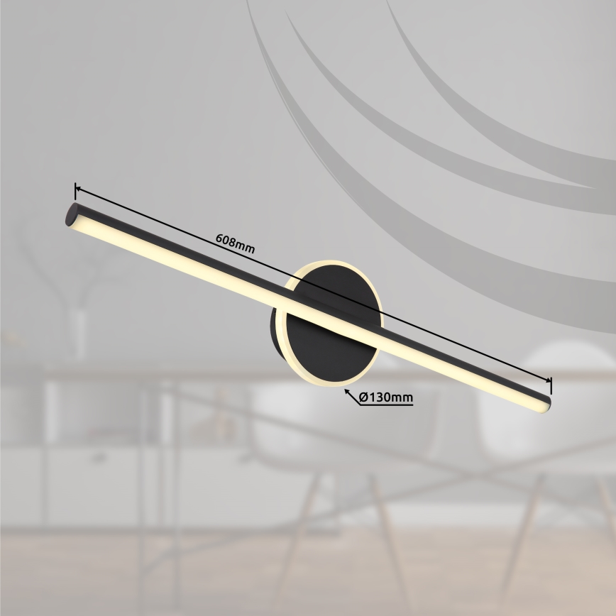 Globo - Iluminação LED para espelho de banheiro LED/10W/230V 60,8 cm IP44 preta