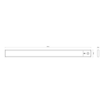 Globo - Luminária LED embutida recarregável com dimmer LED/2,5W/5V 4000K 1100 mAh 40 cm