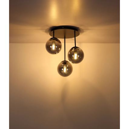 Globo - Plafon 3xE14/25W/230V preto
