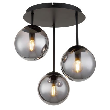 Globo - Plafon 3xE14/25W/230V preto